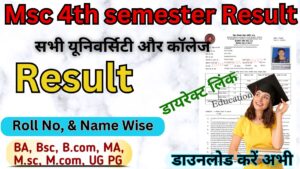 Msc 4th semester Result 2025