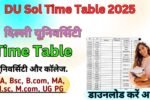 DU Sol Time Table 2026