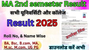 MA 2nd semester Result 2025