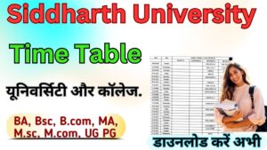 Siddharth University Time Table 2025