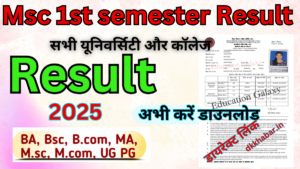  Msc 1st semester Result 2025