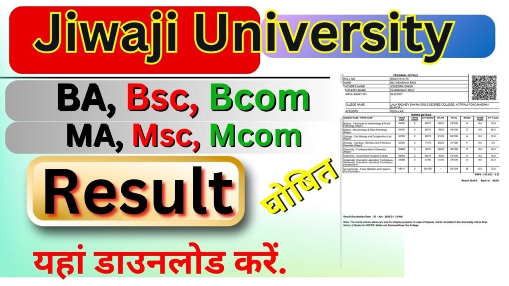 Jiwaji University Result 2026