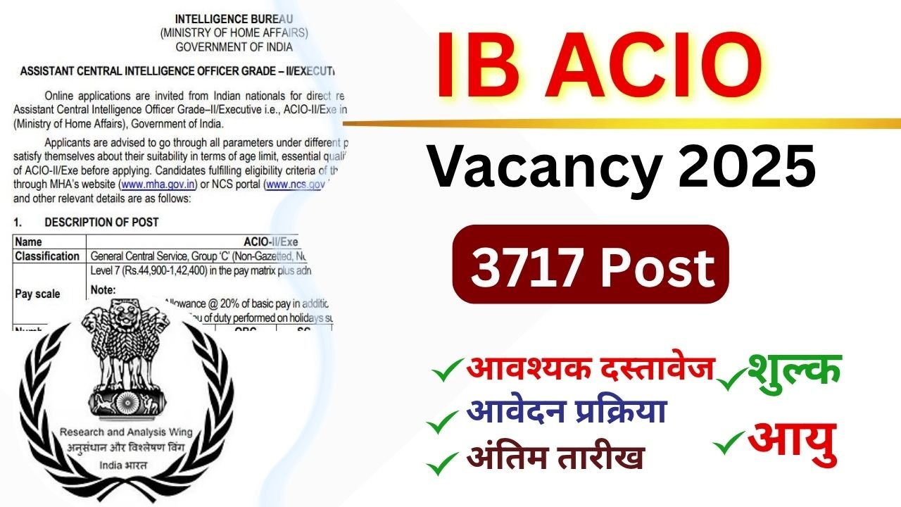 IB ACIO Vacancy 2025