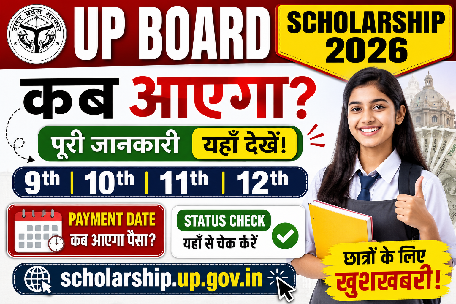 UP Board Scholarship Kab Aayega 2026
