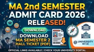 MA 2nd Semester Admit Card 2026