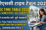 Bsc Time Table 2026