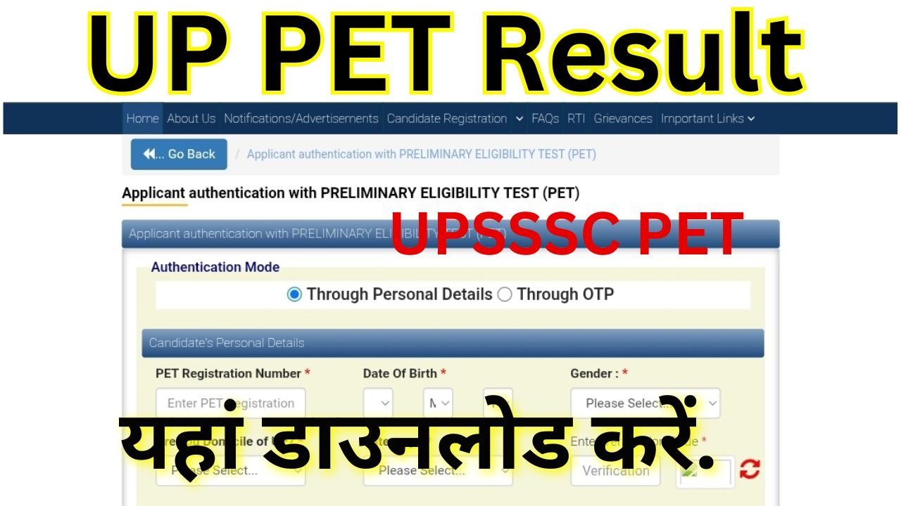 UP PET Result