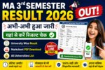 MA 3rd Semester Result 2026