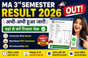 MA 3rd Semester Result 2026