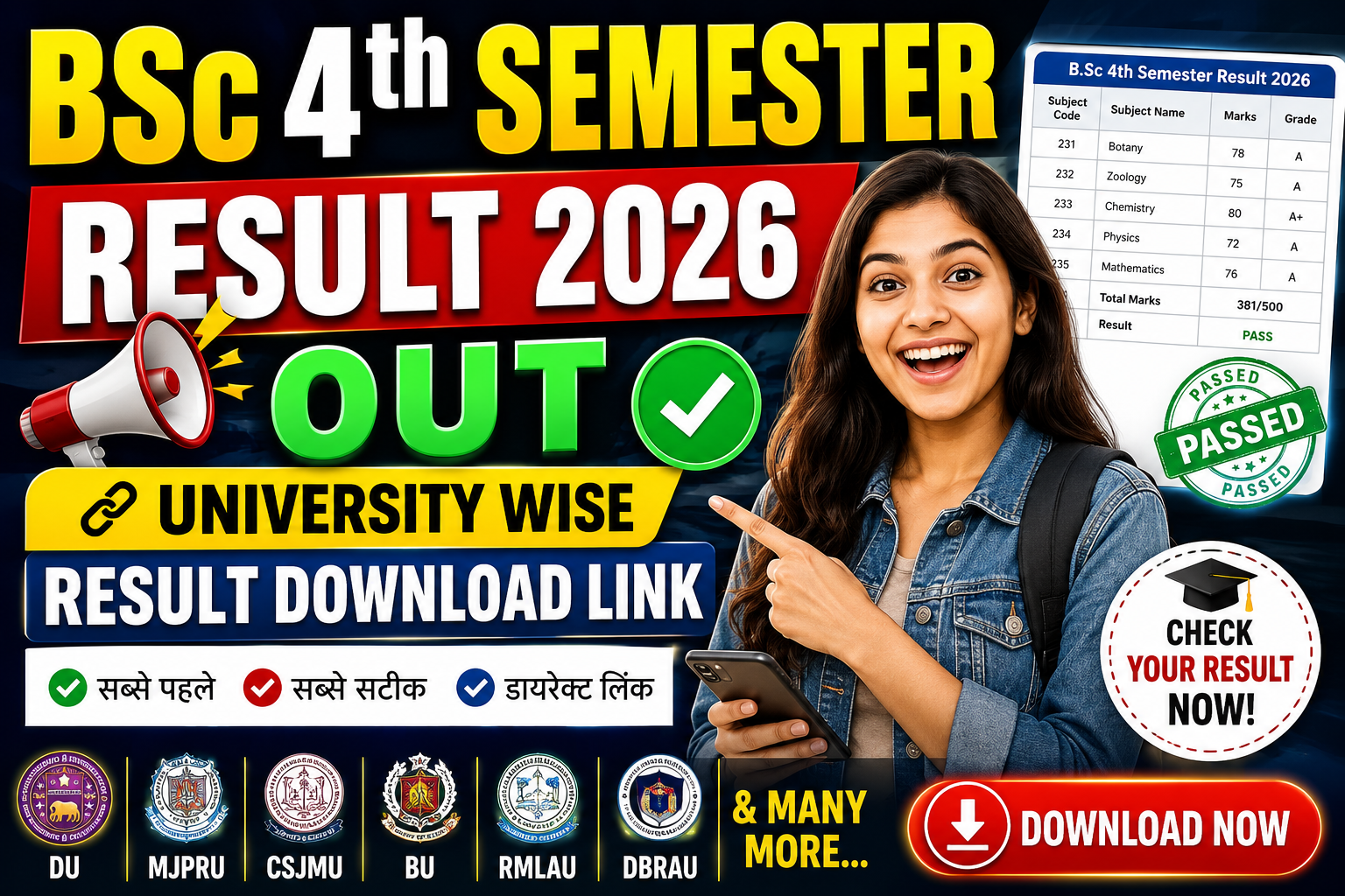 BSc 4th Semester Result 2026