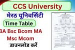 CCS University Time Table 2026