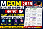 Mcom Semester Time Table 2026