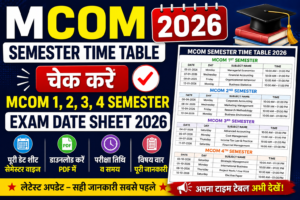 Mcom Semester Time Table 2026