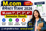 Mcom semester Result 2026
